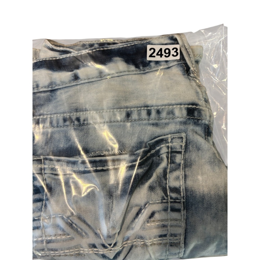 BKE Buckle‎ Carter Jeans Men 33x30 Blue Denim Acid Wash Fade Straight Distressed - Picture 6 of 6